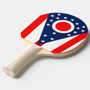 Ping pong paddle with Flag of Ohio State, USA