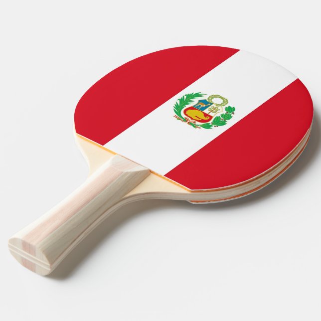 Ping pong paddle with Flag of Peru (Front Angle)
