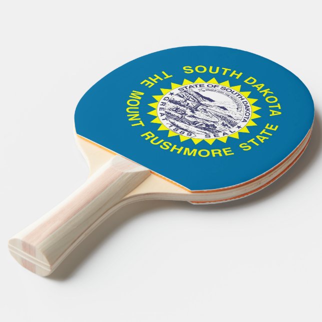 Ping pong paddle with Flag of South Dakota, USA (Front Angle)
