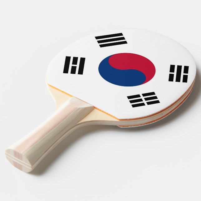 Ping pong paddle with Flag of South Korea (Front Angle)