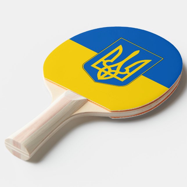 Ping pong paddle with Flag of Ukraine (Front Angle)