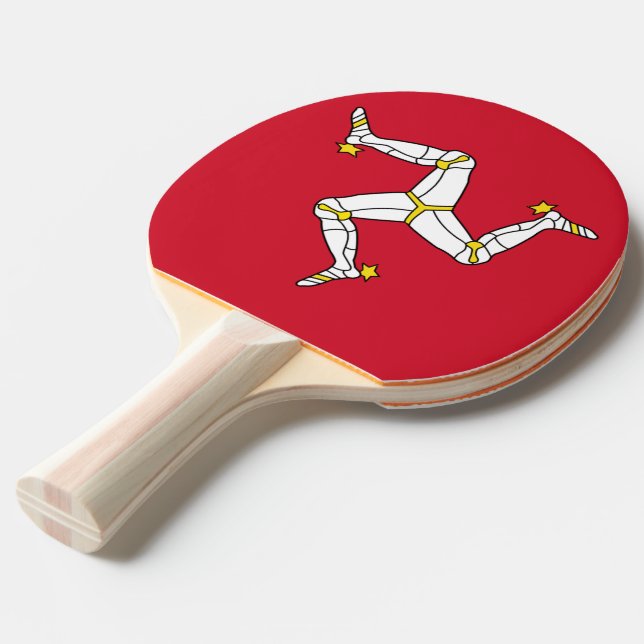 Ping pong paddle with Isle of Man Flag (Front Angle)