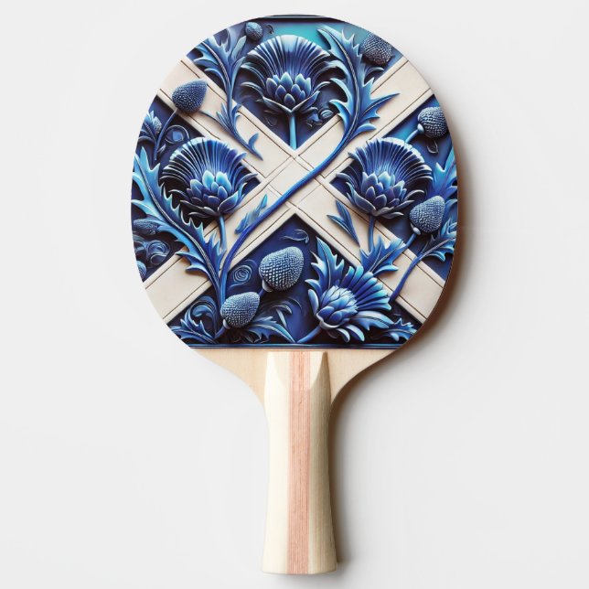 Ping pong paddle with Scottish Thistles (Back)
