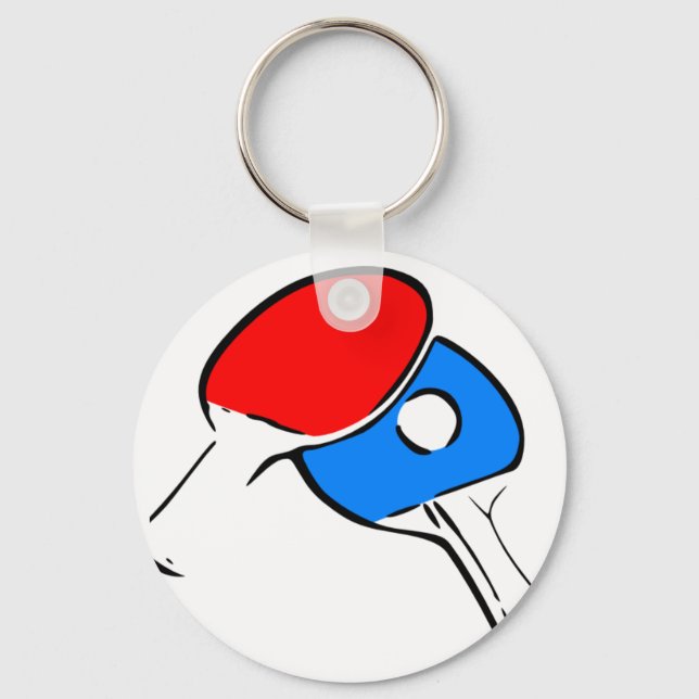 Ping Pong Paddles & Ball Key Ring (Front)