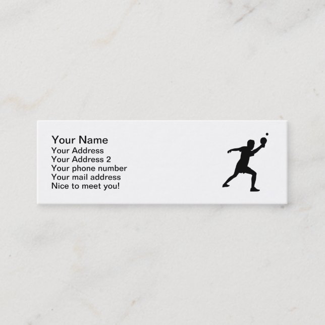 Ping Pong player Mini Business Card (Front)