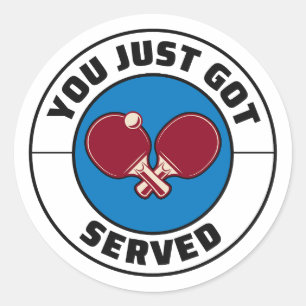 Ping Pong Player Table Tennis Coach Classic Round Sticker