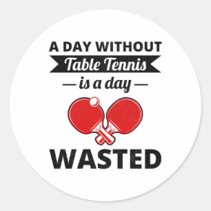 Ping Pong Player Table Tennis Coach Classic Round Sticker