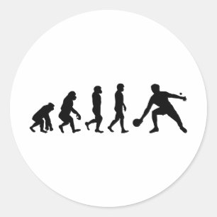 Ping Pong Player Table Tennis Coach Evolution Classic Round Sticker