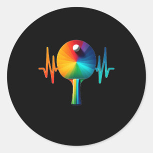 Ping pong pulse table tennis heartbeat ekg long classic round sticker
