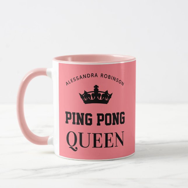 Ping Pong Queen Name personalised  Mug (Left)