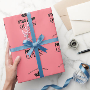 Ping Pong Queen Name personalised Wrapping Paper