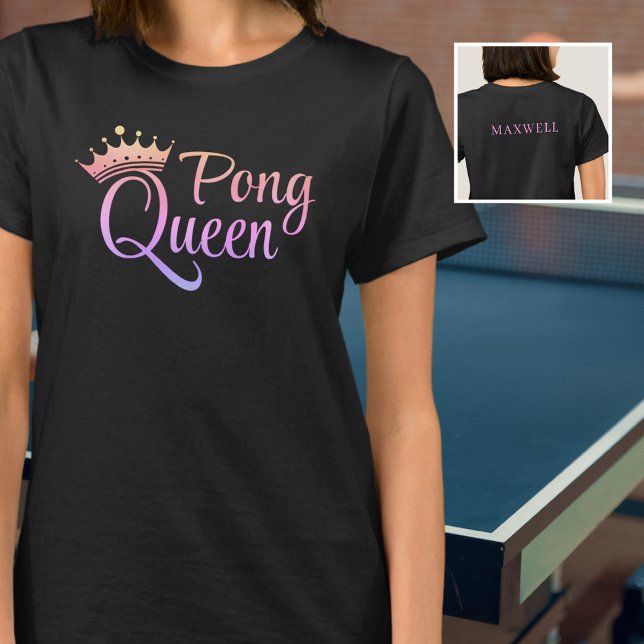 Ping Pong Queen Pink Purple Name T-Shirt (Creator Uploaded)
