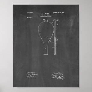 Ping-pong Racket Patent - Chalkboard Poster