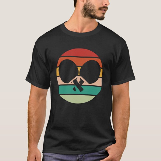 Ping Pong Retro Sunset Table Tennis T-Shirt (Front)