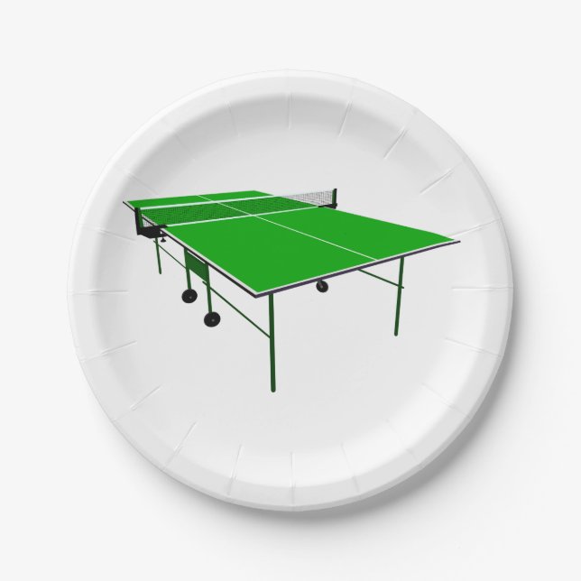 Ping Pong Table Paper Plate (Front)