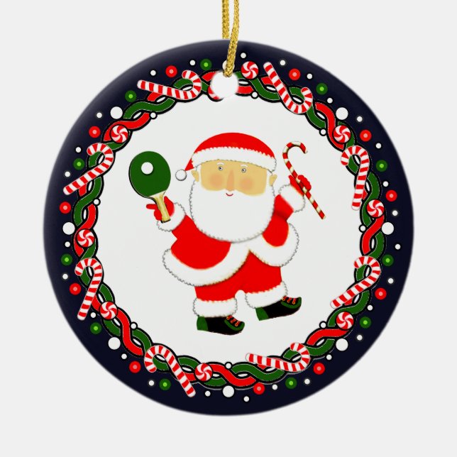 Ping-Pong Table Tennis Ceramic Ornament (Front)