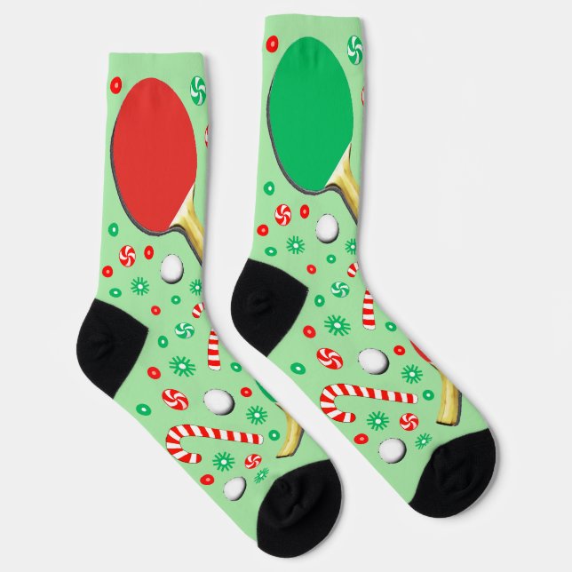 Ping-Pong Table Tennis Christmas Socks (Right)