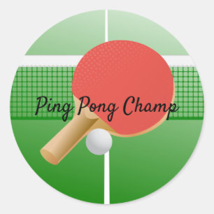 Ping Pong Table Tennis Design Classic Round Sticker