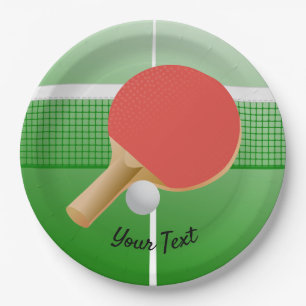 Ping Pong Table Tennis Design  Paper Plates