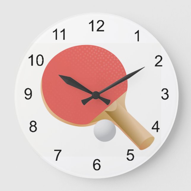 Ping Pong Table Tennis Design Wall Clock (Front)