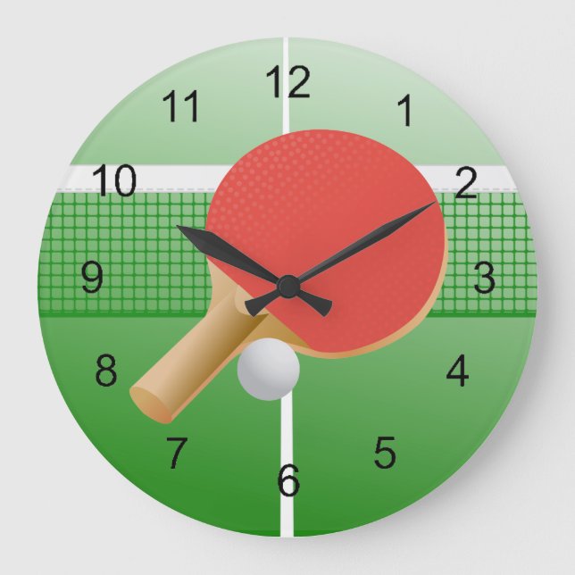 Ping Pong Table Tennis Design Wall Clock (Front)