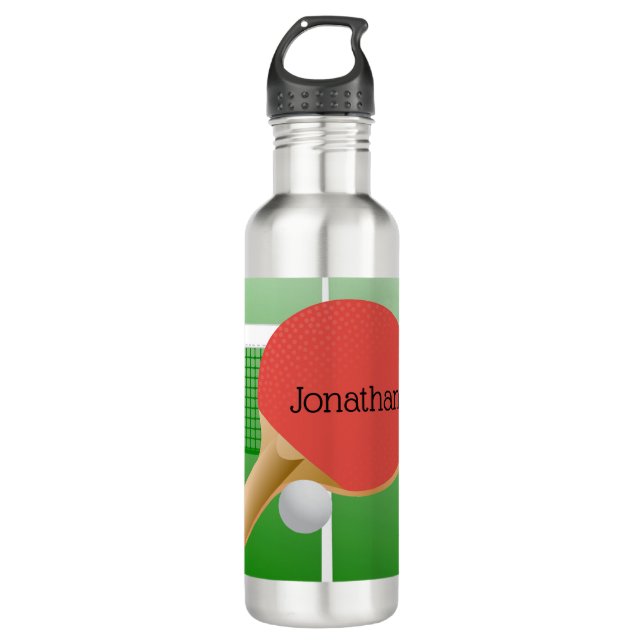 Ping Pong Table Tennis Design Water Bottle (Front)