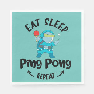  Ping pong Table Tennis Eat Sleep Repeat black   Napkin