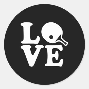 Ping pong table tennis love  classic round sticker