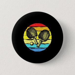 Ping Pong Table Tennis Lovers Retro 6 Cm Round Badge