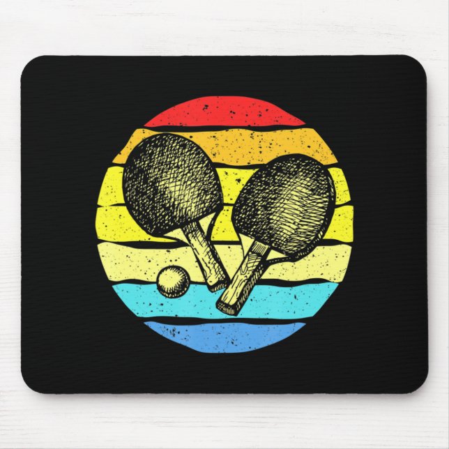 Ping Pong Table Tennis Lovers Retro  Mouse Pad (Front)