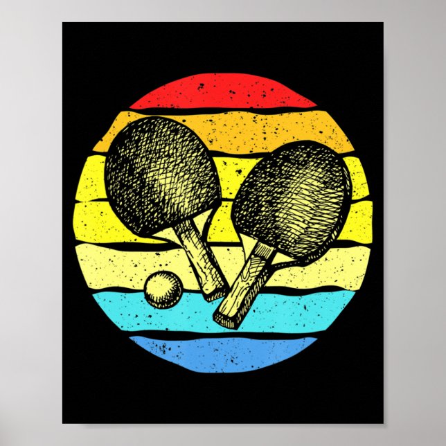Ping Pong Table Tennis Lovers Retro  Poster (Front)