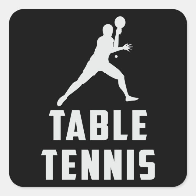 Ping Pong Table Tennis Paddle Player Funny Gift Square Sticker (Front)