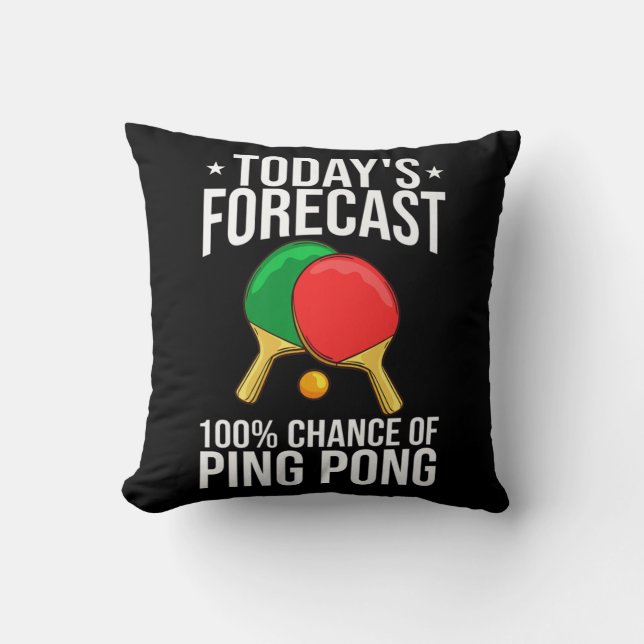 Ping Pong Table Tennis Player Balls Paddle Game   Cushion (Front)