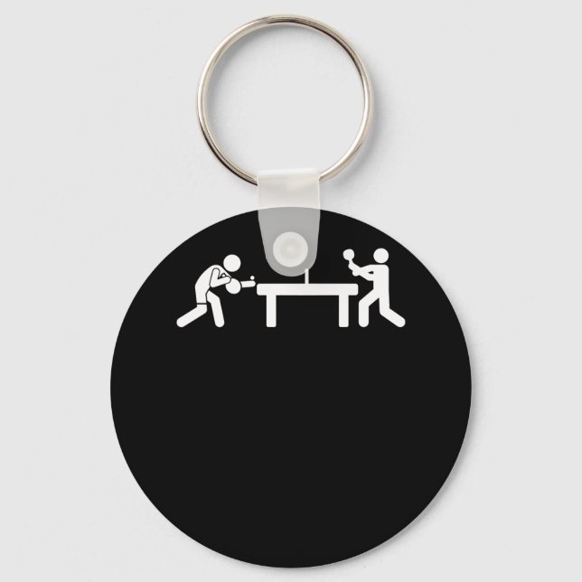 Ping Pong Table Tennis Stick Figures Pingpong Key Ring (Front)
