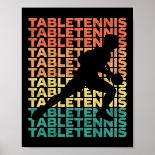 Ping Pong Table Tennis Table Tennis Retro Vintage Poster