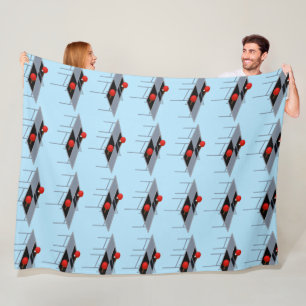 Ping Pong Tables With Bats And Ball Pattern, Fleece Blanket