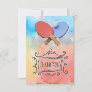 Ping Pong themed Thank you card