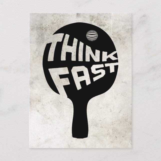 Ping Pong Think Fast Postcard (Front)