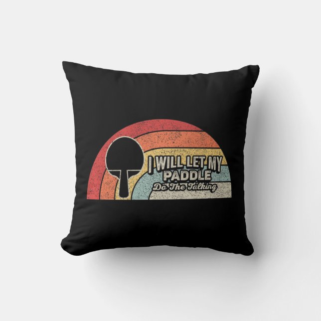 Ping Pong Vintage Retro Fun Table Tennis   Cushion (Front)