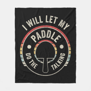 Ping Pong Vintage Retro Fun Table Tennis  Fleece Blanket