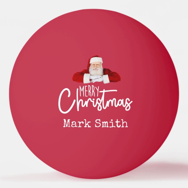 Ping Pong with Santa Claus Merry Christmas Ping Pong Ball (Front)