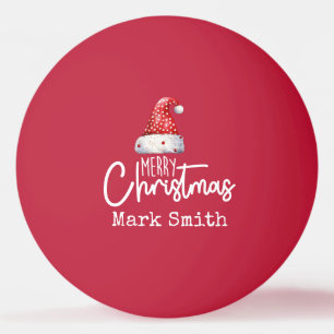 Ping Pong with Santa hat  Merry Christmas  Ball