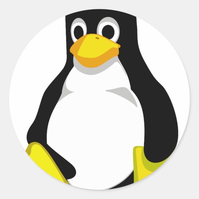Pingouin Linux Tux Classic Round Sticker (Front)