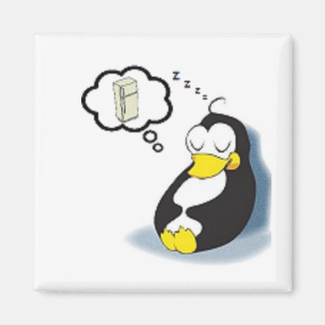 Pinguim sonhando com a geladeira magnet (Front)