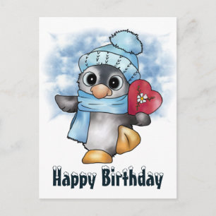 Pinguin mit Herz Postcard
