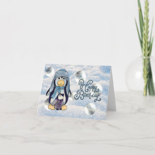 Pinguin mit Kind Karte Card