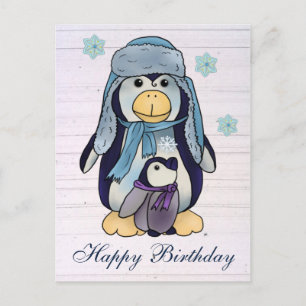 Pinguin mit Kind Postcard