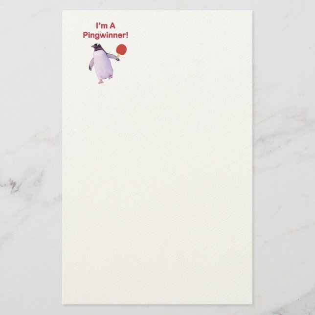 Pingwinner Penguin Ping Pong Stationery (Front)
