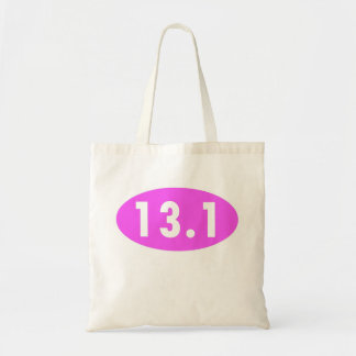 Pink 13.1 Half Marathon Oval Tote Bag