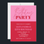 Pink 13th birthday invitations Birthday Party<br><div class="desc">Pink 13th birthday invitations Birthday Party elegant modern glam red glitter chic sparkle</div>